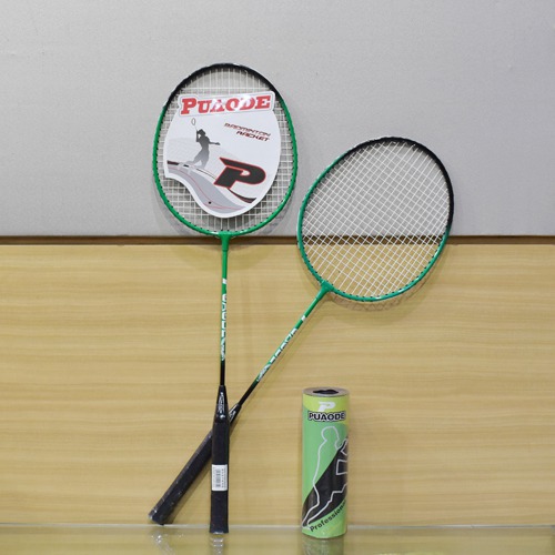 Green Batminton Settle Newest Steel Shaft Badminton Racket Set