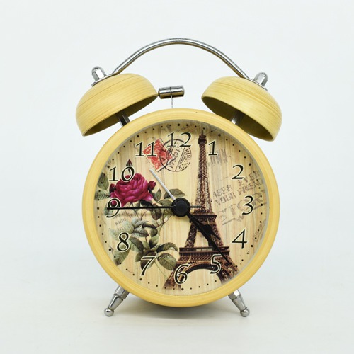 Metal Body Frame Retro Vintage Design Double Twin Bell Tabletop Alarm Clock