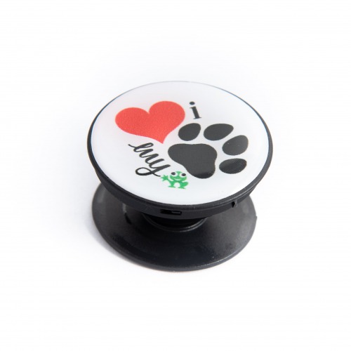 Its Pawssible Mobile Gripper | Mobile Finger Grip Back Holder (Sockets) with Black Expanding Stand and Fold Compatible All Basic Cell Phone & Tablets