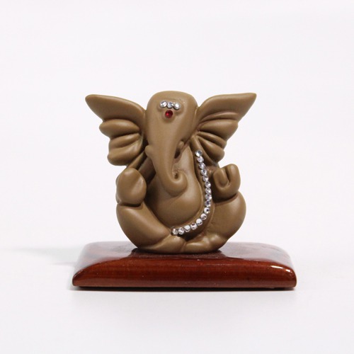 Peanut Colour Car Dashboard Ganesha Idol For Decor