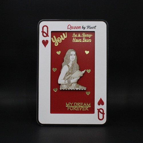 Wooden Frame- Queen By Heart | Personalised Engraved Wooden Frame with Photo