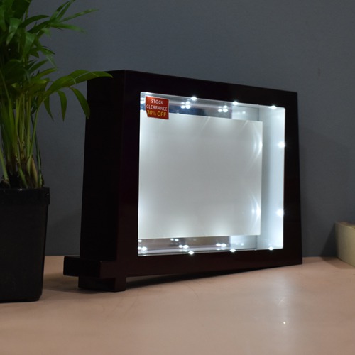 Brown Wooden LED  Table Top Photo Frame for Home & Office Decor( Photo Size 6 x 4 inches)
