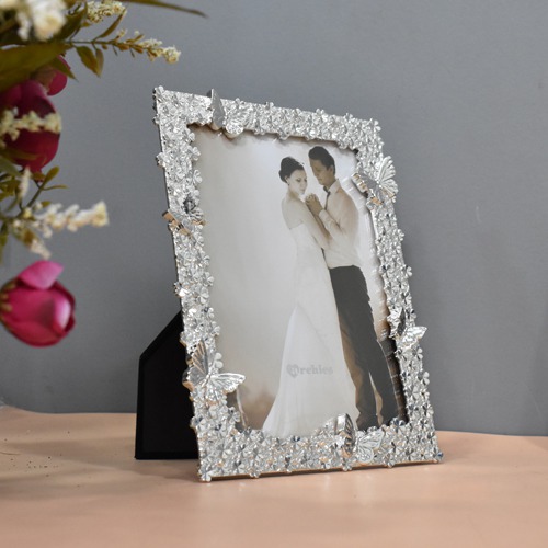 Romantic Silver Butterfly  Table Top Photo Frame For Home Decor ( Photo size: 6 x 4 inches)