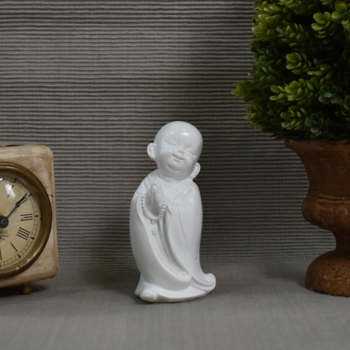 White Monk Namaste Statue Little Monk Buddha | Buddha showpieces | Monk Showpiece