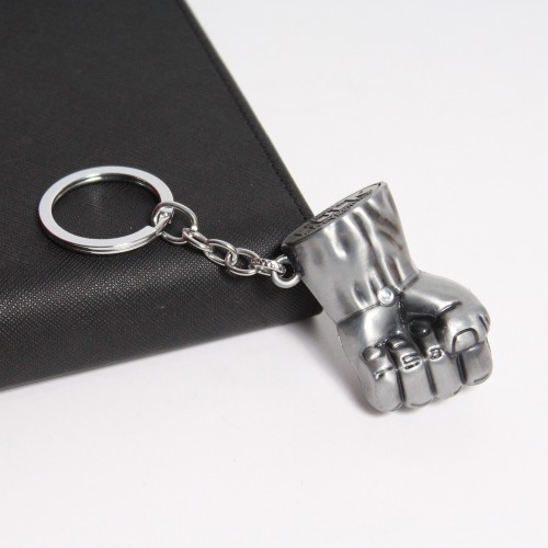 Avengers Super Hero Hulk Hand Fist Punch Silver Key Chain Ring For Fans