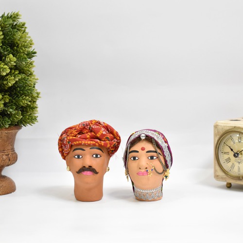Rajasthani Couple Figure, Rajasthani Village Bin Binni Couple