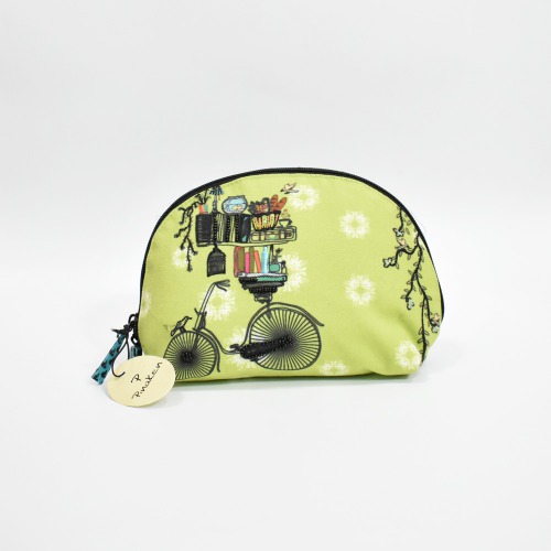 Pinaken Brain Bridge Cycle Printed Half Mood Cosmetic Bag