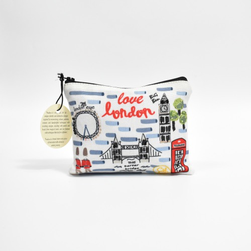 Pinaken Women and Girls Canvas Coin Pouch Purse (Love London)