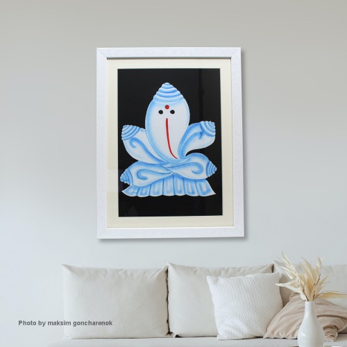 Shank Ganesh Frame Handcrafted Lord Ganesha Ganpati Frame | Lord Ganesha Frame for Home Decoration