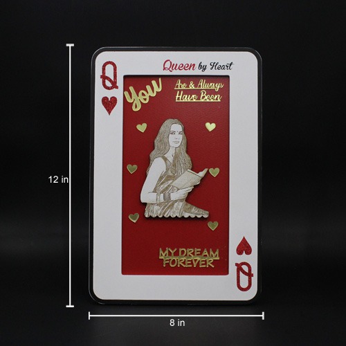 Wooden Frame- Queen By Heart | Personalised Engraved Wooden Frame with Photo