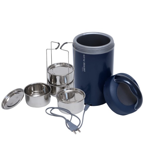 Hottline 4 |Stainless Steel Tiffin Box with Microwave Safe BPA-Free Plastic Lunch Bowls