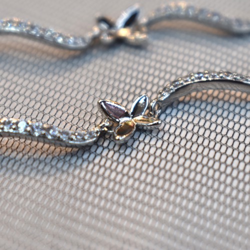 Diamond Toned Butterfly Bracelet For Women | Silver Bracelet For Women