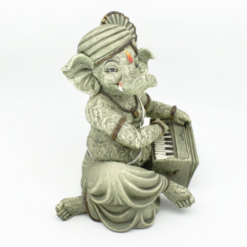 Decorative Ganesha Playing Harmonium Showpiece For Home Decor