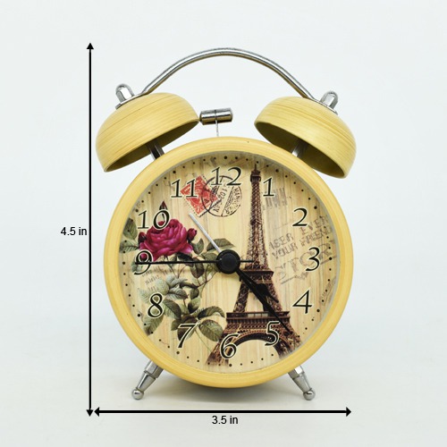 Metal Body Frame Retro Vintage Design Double Twin Bell Tabletop Alarm Clock