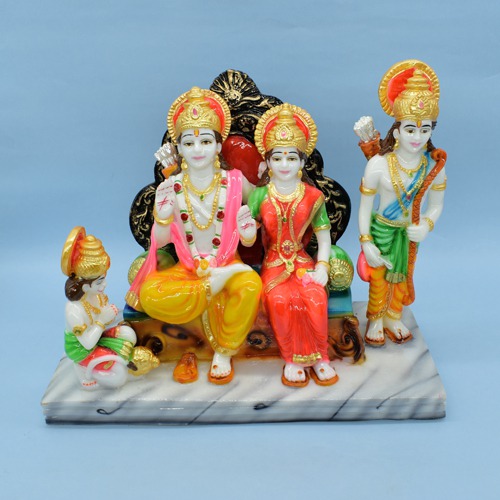 Ramdarbar statue - Ram Darbar Idol - Ramdarbar idol for Home Temple- Ram Darbar Murti - Ramdarbar Murti for Home Temple- Ram Laxman Sita Hanuman Statue Idol Murti
