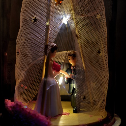Couple Crystal Dome| Wooden| Decorated with Net Tent