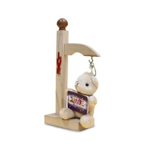 Hook Stand With Teddy Bear Key Chain Showpiece