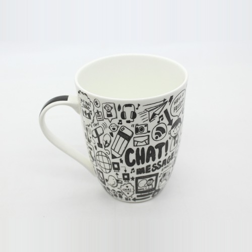 Black And White Printed Ceramic Coffee Mug
